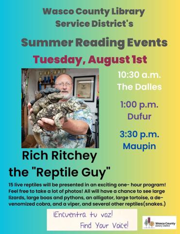 Summer Reading event - Rich Ritchey, the Reptile Guy