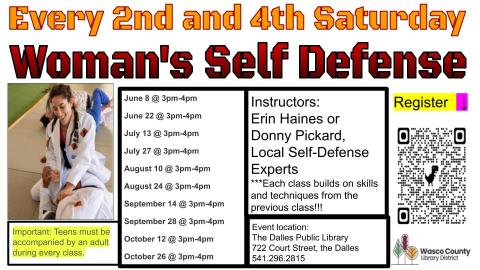 2nd and 4th Saturday Self Defense for Women at the Library- 3-4pm