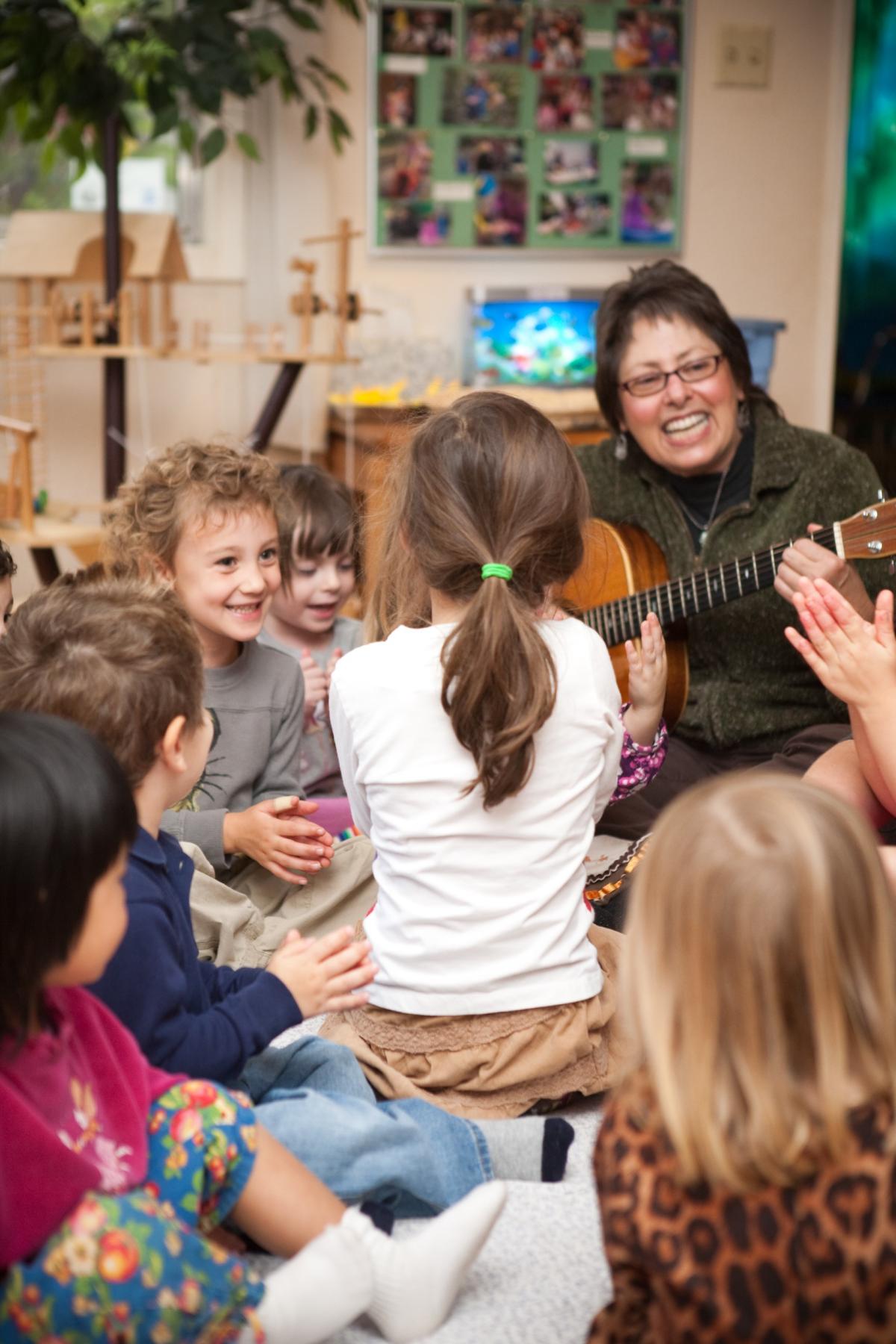 Jory, shown here with some young friends, will entertain us